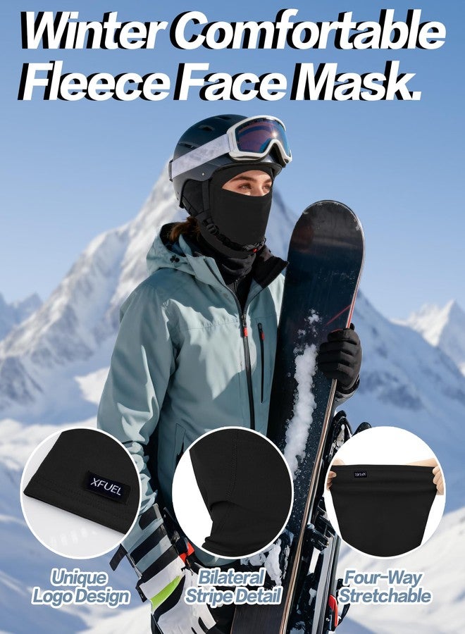 XFUEL Ski Mask Balaclava for Men Women Windproof Thermal Winter Full Face Mask Cold Weather Skiing Snowboarding Neck Gaiter (US, Alpha, One Size, Medium, Black) - Image 2